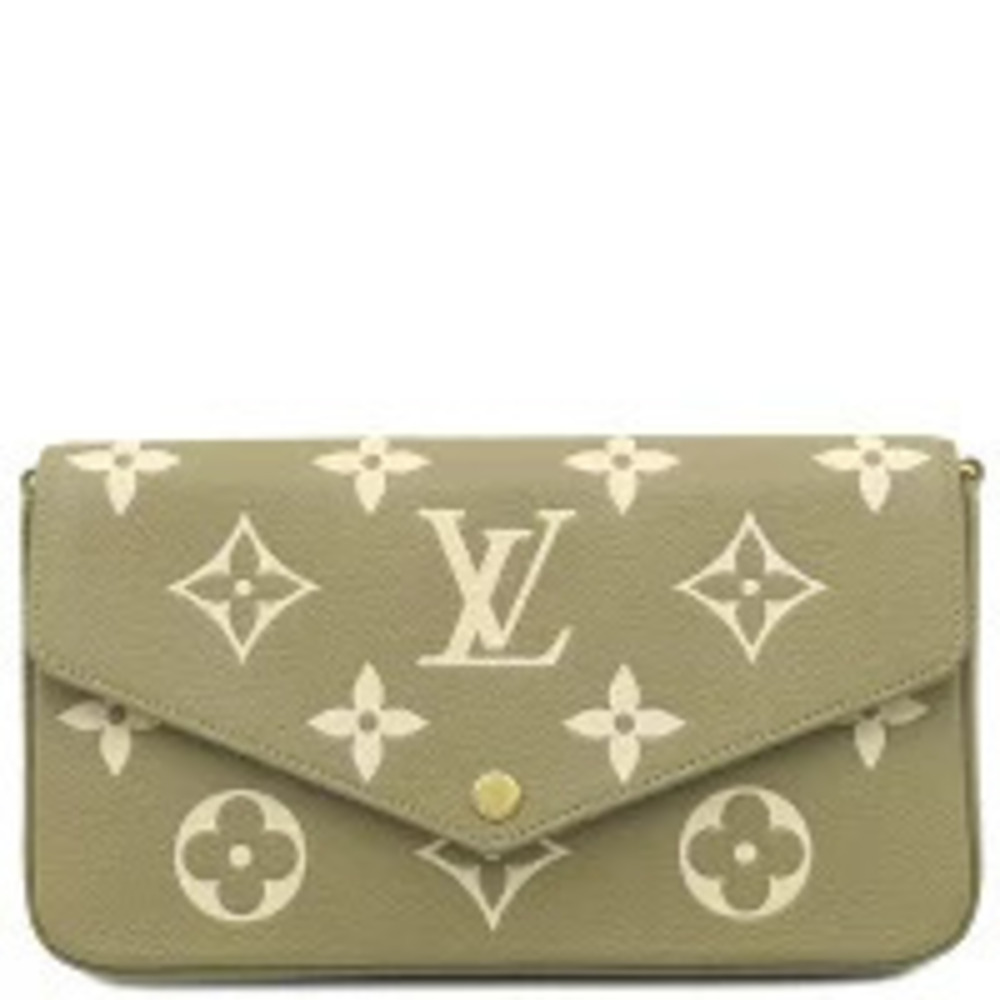 Louis Vuitton Chain Wallet Pochette Felicie Monogram Empreinte Khaki Green Cream
